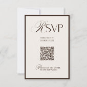 Elegant Old Money Brown Neutral RSVP Karte (Vorderseite)