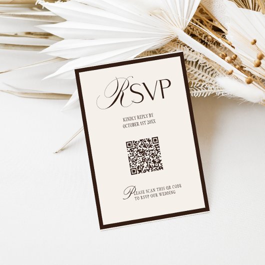 Elegant Old Money Brown Neutral RSVP Karte