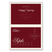 Elegant Old Money Wine Red Wedding place cards Tischnummer (Vorderseite)