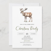 Elegant Olive Beige Minimalist Christmas Party Einladung (Vorderseite)