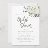 Elegant Olive Green Delicate Floral Bridal Shower Einladung (Vorderseite)