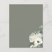 Elegant Olive Green Floral Wedding Enclosure Card Begleitkarte (Rückseite)