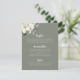 Elegant Olive Green Floral Wedding Enclosure Card Begleitkarte