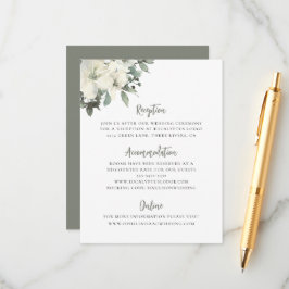 Elegant Olive Green Floral Wedding Enclosure Card Begleitkarte