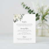 Elegant Olive Green Floral Wedding Enclosure Card Begleitkarte (Stehend Vorderseite)