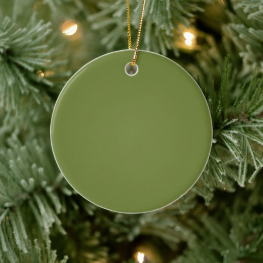 Elegant Olive Green Solid Christmas Keramik Ornament (Baum)