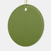 Elegant Olive Green Solid Christmas Keramik Ornament (Links)