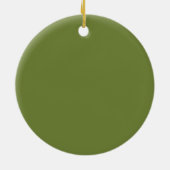 Elegant Olive Green Solid Christmas Keramik Ornament (Hinten)