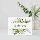 Elegant Olive Green Wedding Danke Postcard Postkarte (Stehend Vorderseite)