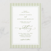 Elegant Olive Green Wedding Invitation Einladung (Vorderseite)