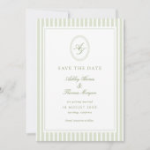 Elegant Olive Green Wedding Save The Date (Vorderseite)