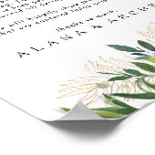 Elegant Olive Greenerity Unplugged Ceremony Sign Poster (Ecke)