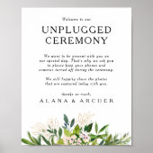 Elegant Olive Greenerity Unplugged Ceremony Sign Poster (Vorne)