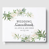 Elegant Olive Greenerity Wedding Guest Book Gästebuch (Vorderseite)