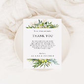Elegant Olive Greenery Danke Empfang Card Postkarte