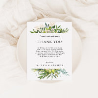 Elegant Olive Greenery Danke Empfang Card