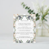 Elegant Olive Grove Boho Wedding Guest Details Begleitkarte (Stehend Vorderseite)