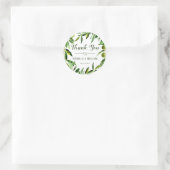 Elegant Olive Leaf Boho Garden Wedding Vielen Dank Runder Aufkleber (Tasche)
