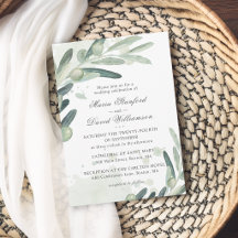 Elegant Olive Sprig Branch Grüne Hochzeit