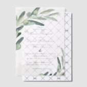 Elegant Olive Sprig Branch Grüne Hochzeit Pergament Einladungen (Versetzt (Einladung))