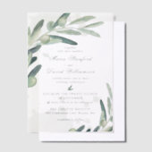 Elegant Olive Sprig Branch Grüne Hochzeit Pergament Einladungen (Versetzt)