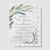 Elegant Olive Sprig Branch Grüne Hochzeit Pergament Einladungen (Versetzt (Einladung))