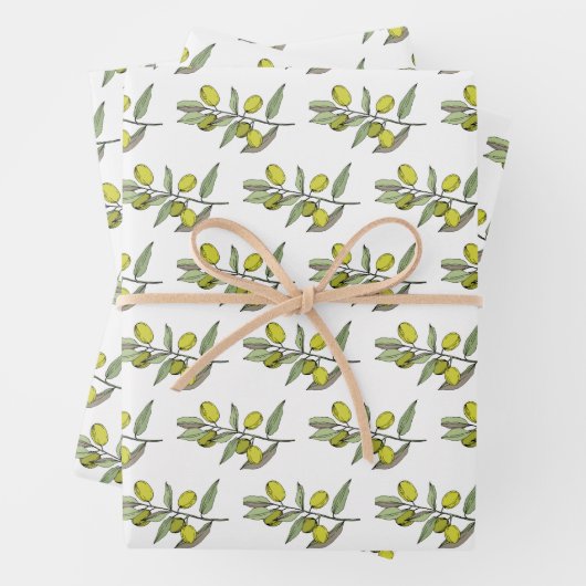 Elegant Olives Geschenkpapier Set (Beispiel)