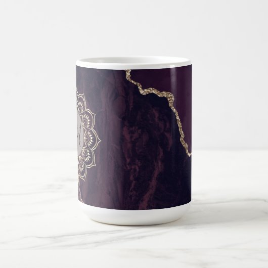 Elegant OM Mandala auf Marble Agate Kaffeetasse (Mittel)