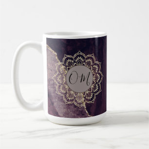 Elegant OM Mandala auf Marmor   Kaffeetasse