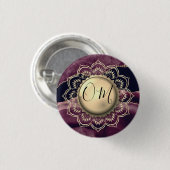 Elegant OM Mandala Marble Button (Vorne & Hinten)