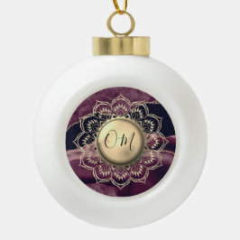 Elegant OM Mandala Marble Keramik Ball Christma Keramik Kugel-Ornament