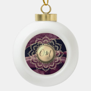 Elegant OM Mandala Marble Keramik Ball Christma Kugel-Ornament