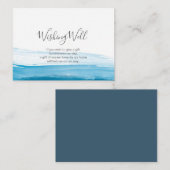Elegant ombre Blue Water color Wishing Well Card Begleitkarte (Vorne/Hinten)