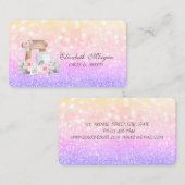 Elegant Ombre Bokeh Gold Glitzer Mixer Blume Visitenkarte (Vorne/Hinten)