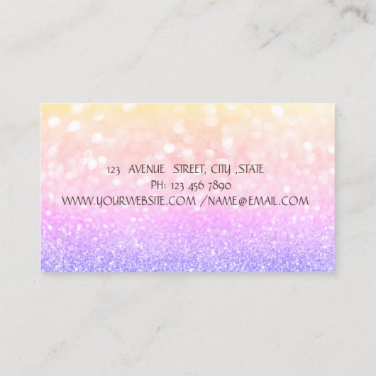 Elegant Ombre Bokeh Gold Tree Yoga Instructor Visitenkarte (Rückseite)