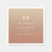 Elegant Ombre Clay & Gold Mit Monogramm Wedding Serviette (Vorderseite)