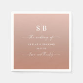 Elegant Ombre Clay & Pink Mit Monogramm Wedding Serviette (Vorderseite)