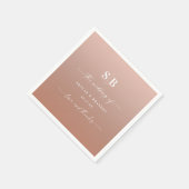 Elegant Ombre Clay & Pink Mit Monogramm Wedding Serviette (Ecke)
