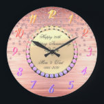 Elegant Ombre Diamonds 25th Wedding Anniversary Große Wanduhr<br><div class="desc">Elegant ombre diamonds wedding anniversary clock.</div>