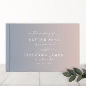 Elegant Ombre Dusty Blue & Light Pink Wedding Gästebuch