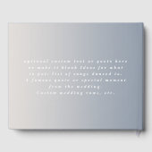 Elegant Ombre Dusty Blue & Off-White Wedding Gästebuch (Rückseite)