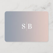 Elegant Ombre Dusty Blue & Pink Wedding Details Begleitkarte (Rückseite)