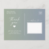 Elegant Ombre Dusty Blue Wedding Foto Overlay Postkarte (Rückseite)