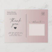 Elegant Ombre Dusty Mauve Wedding Foto Overlay Postkarte (Rückseite)