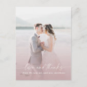 Elegant Ombre Dusty Mauve Wedding Foto Overlay Postkarte (Vorderseite)