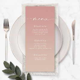 Elegant Ombre Dusty Rose Pink & Champagne Wedding Menükarte