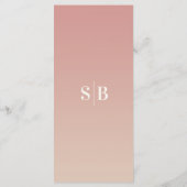 Elegant Ombre Dusty Rose Pink & Champagne Wedding Menükarte (Rückseite)