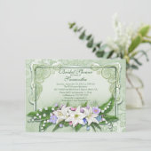 Elegant Ombre Floral Bridal Dusche Einladung (Stehend Vorderseite)