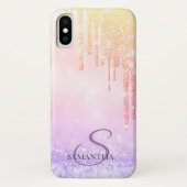Elegant Ombre Glitzer Tropfen Case-Mate iPhone Hülle (Rückseite)