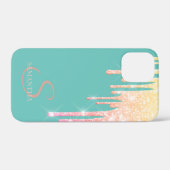 Elegant Ombre Glitzer Tropfens Mint Green Case-Mate iPhone Hülle (Rückseite (Horizontal))